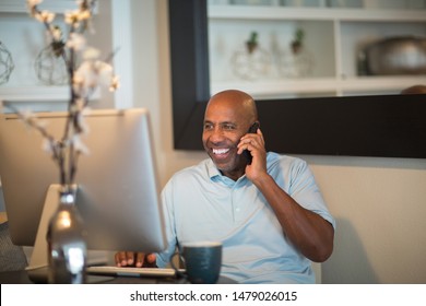 African American Man Working From Home.