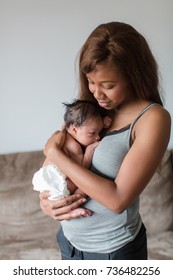 African American mother with baby