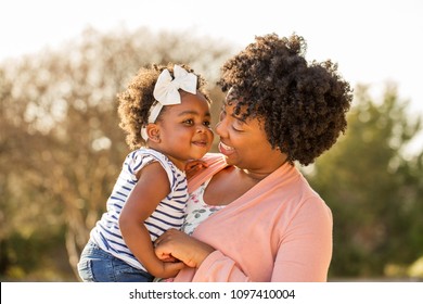 African American Mother And Her Little Girl.