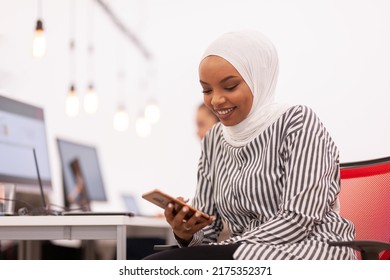 African American Muslim Girl Hijab Working Stock Photo 2175352371 ...