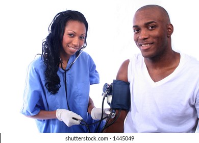 African American Nurse and pateint