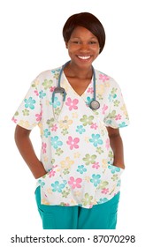 African American Nurse Smiling At The Camera