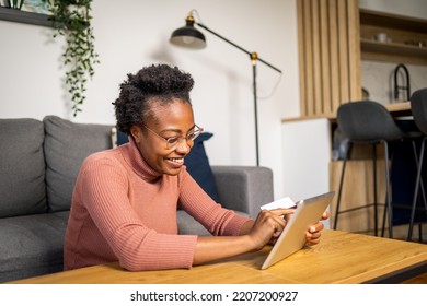 African American Paying With Online Card 