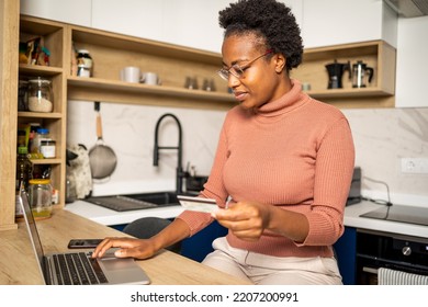 African American Paying With Online Card 