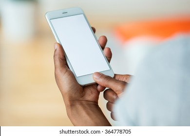 African american person holding a tactile mobile smartphone - Black people - Shutterstock ID 364778705