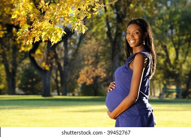 African American Pregnant Young Woman