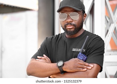 African - American Security Guard Outdoors