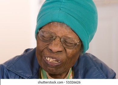 African American senior citizen woman in pain