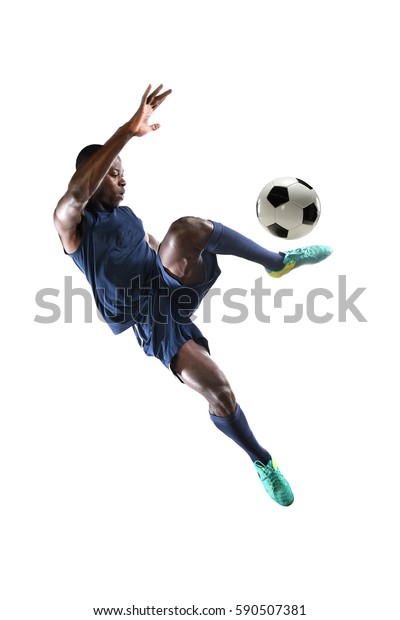 African American Soccer Player Playing Isolated Stock Photo (Edit Now ...