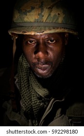 African American Soldier (Vietnam War) Suffering With PTSD 