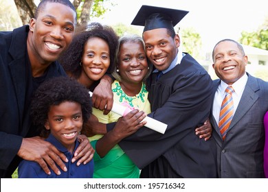 African American Student Celebrates Graduation