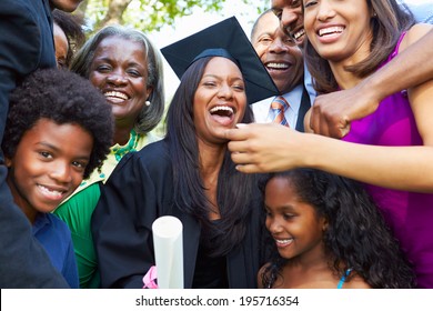 African American Student Celebrates Graduation Stock Photo 195716354 ...