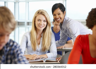 African American Teacher Helping Student Class Stock Photo 280364312 ...