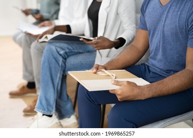 African American Unemployed Job Applicants Waiting In Line