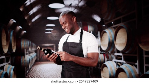 African American Wine Sommelier Inspector Or Store Owner - Powered by Shutterstock