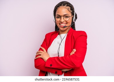 african american woman with braids. telemarketer concept - Shutterstock ID 2196587531