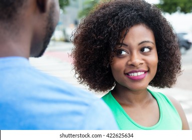 African American Woman Flirting With Husband