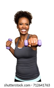 African American Woman Lifting Weights Stock Photo 712641763 | Shutterstock