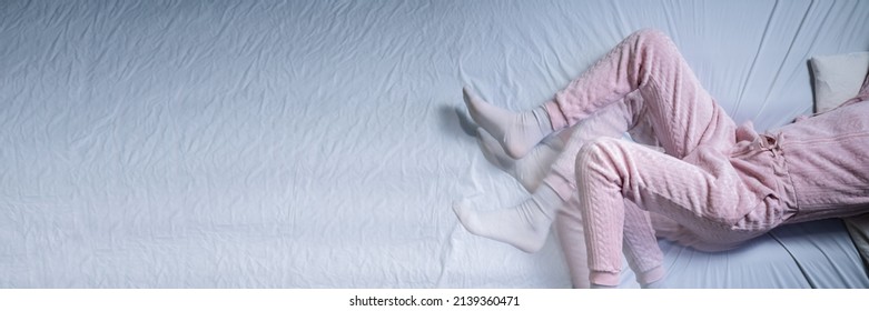 African American Woman With RLS - Restless Legs Syndrome. Sleeping In Bed - Shutterstock ID 2139360471