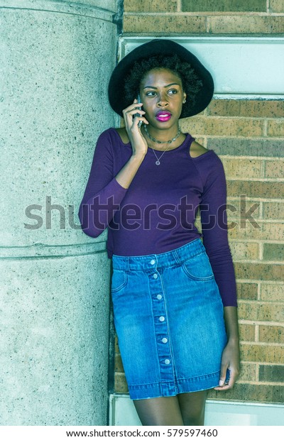 African American Woman Short Afro Hair Stock Photo Edit Now