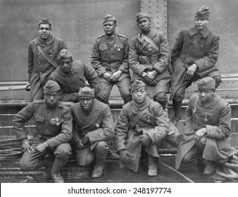 African American WW1 heroes with French medals, Croix de Guerre. 1919. They were awarded for gallantry in Action.