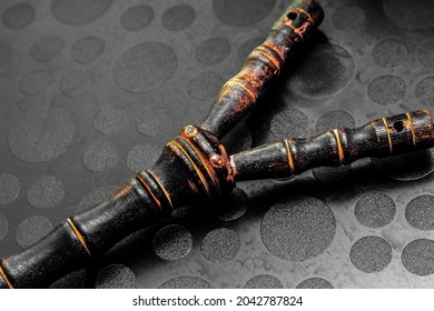 African Ancient Shamanic Slingshot Carved From Wood For Rituals