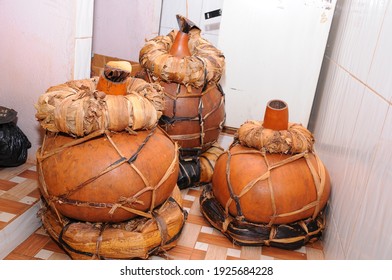 African big calabash known as "EKITA" in Luganda. It is commonly used to carry local brew on introduction ceremonies in Buganda Kingdom