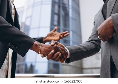 African Business Male People Shaking Hands