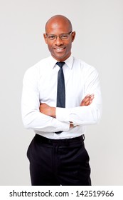 African Business Man Folding His Arms Shot On An Isolated Background