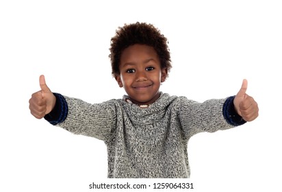 African Child Saying Ok Isolated On Stock Photo 1259064331 