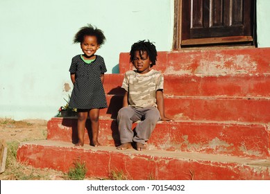 African Children Playing Outside