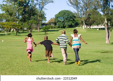 African Children Running In The Park