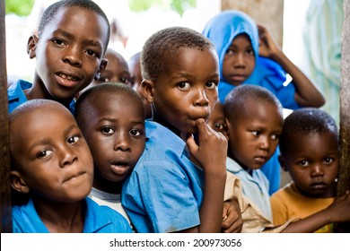 African children in school. Kenya. Mombasa. January 25, 2012