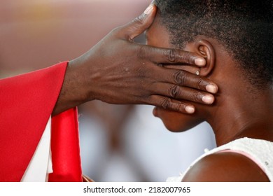 African Church. Sunday Catholic Mass. The Sacrament Of Confirmation. Agbonou Koeroma. Togo. 