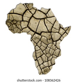 African Continent, Desertification. With Clipping Path.