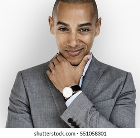 African Descent Business Man Smirk Concept