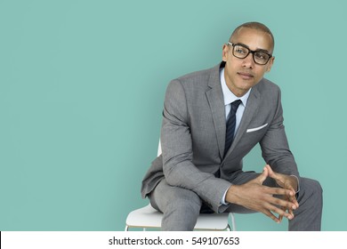 African Descent Business Man Thinking Concept