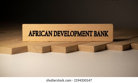 African Development Bank Written On Wooden Surface. Concept Created From Wooden Sticks