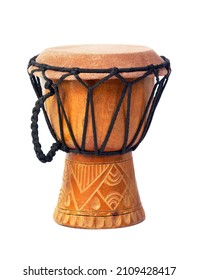 African djembe drum isolated on white background.