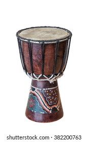 African Drum Isolated On White Background