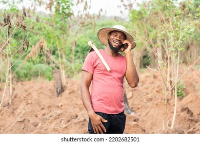 African Farmer Making A Phone Call