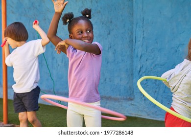 African Girl Does Gymnastics Hoop During Stock Photo 1977286148 ...