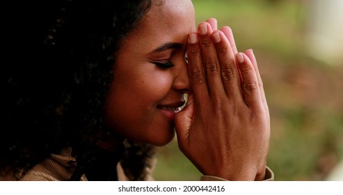 African Girl Praying To God, Spiritual Person Prayer