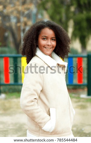 Pretty girl with long afro hair