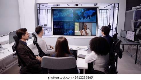 African Group On Screen In Video Conference Meeting Call - Powered by Shutterstock