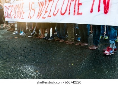 African Immigrants March Asking For Hospitality For Refugees Rome, Italy, 11 September 2015