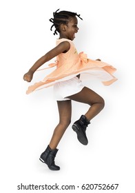 African Little Girl Playful Dancing Studio Portrait