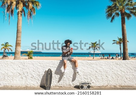 Similar – Image, Stock Photo longboarding Lifestyle