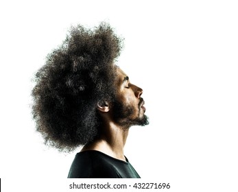 African Man Portrait Silhouette Isolated Profile