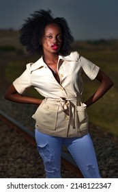 African natural beauty on traintracks